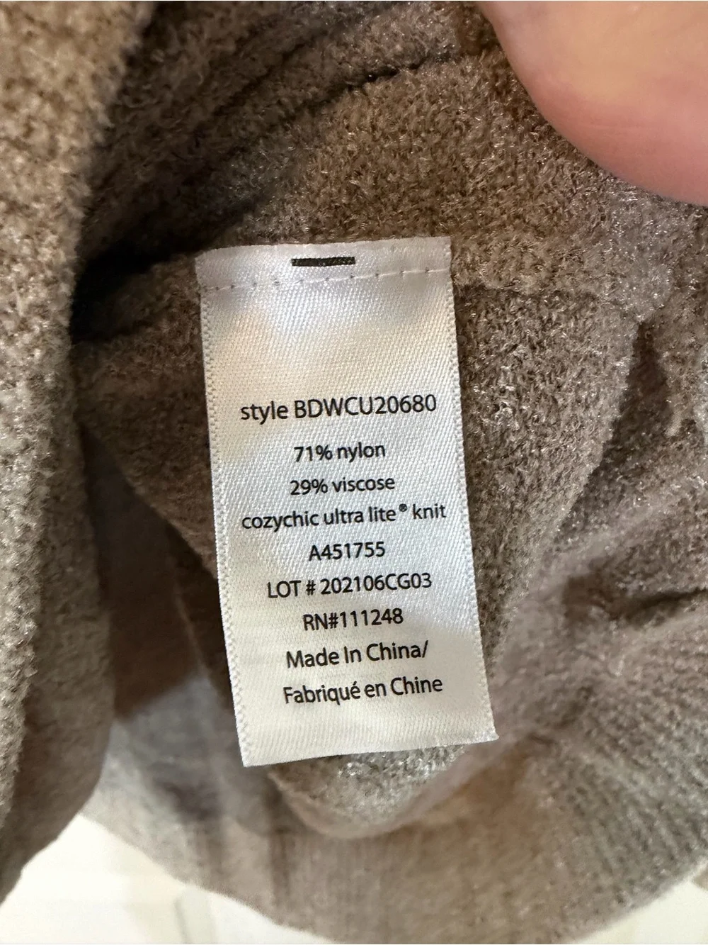 Barefoot Dreams Taupe Cowl Neck Sweater
